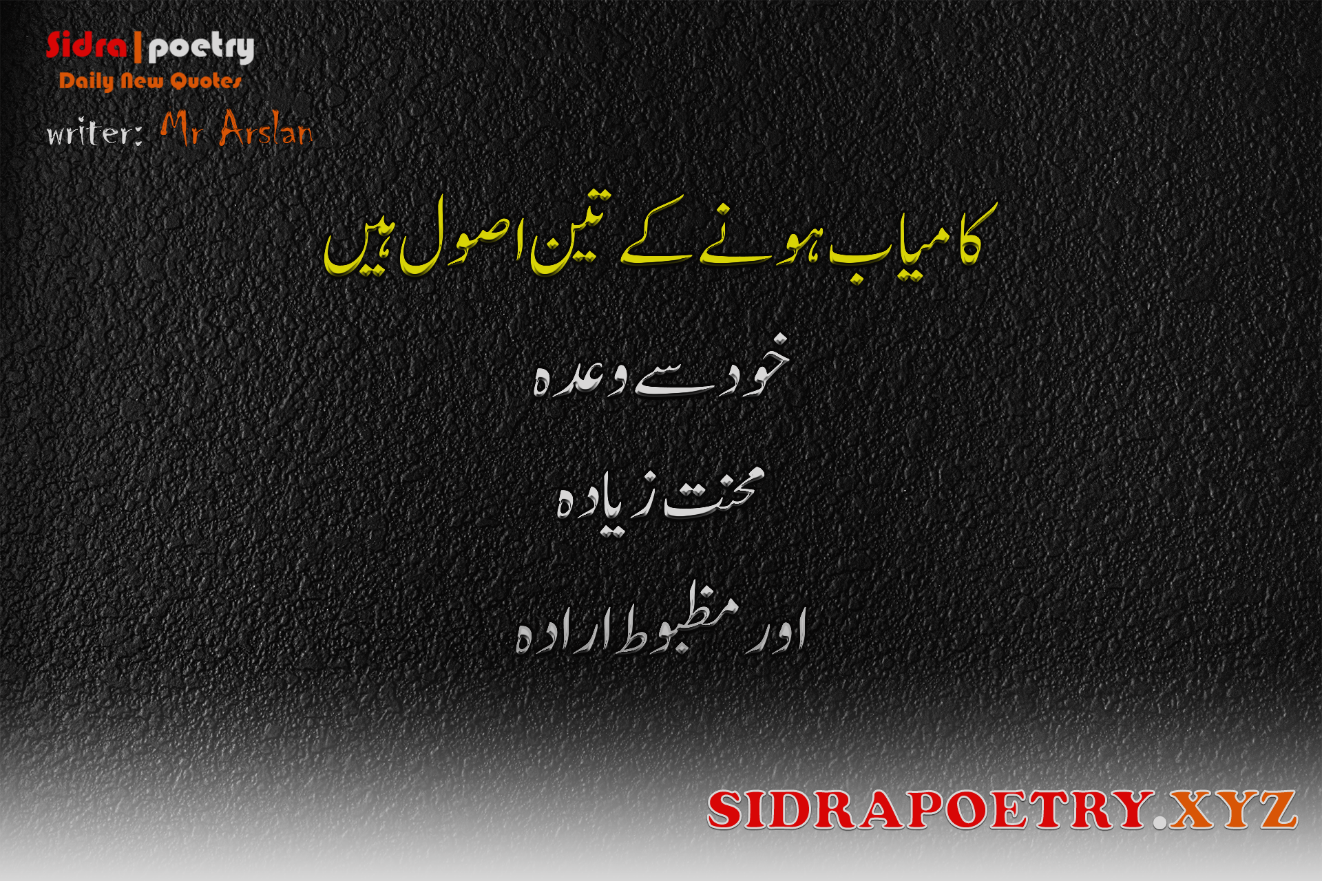 کامیاب ہونے کے تین اصول ہیں